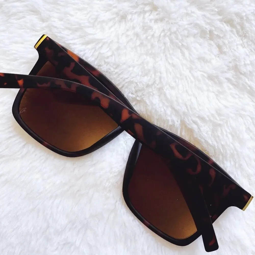 Otto Tortoise Brown Angular Frame Sunglasses